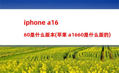 iphone a1660是什么版本(苹果 a1660是什么版的)
